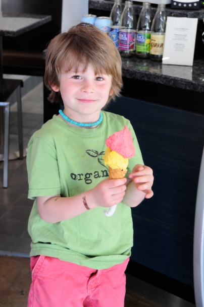 Boy with ice cream cone