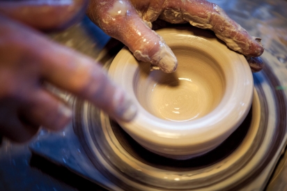 Clay pottery at Calistoga Pottery