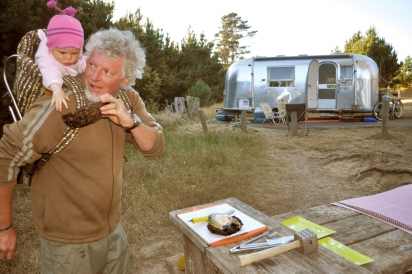 Gerard Nebesky and daughter at Sonoma County’s Doran Beach campground