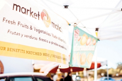 Market Match booth at farmers' market