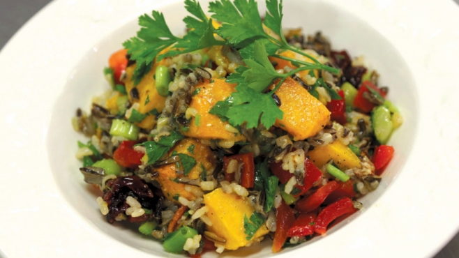 Wild Rice Salad with Winter Squash and Cranberries