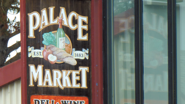 The Palace Market sign