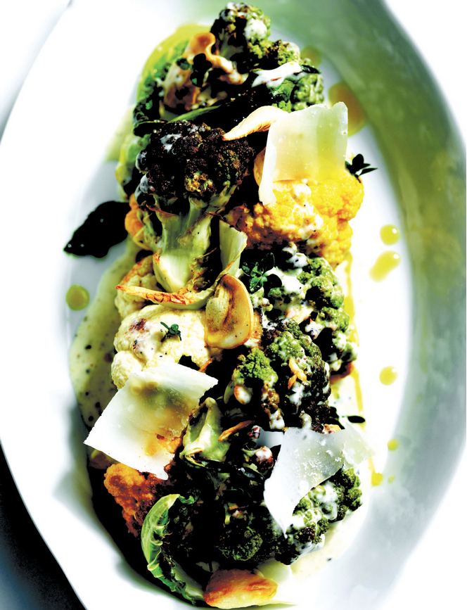 Roasted Cauliflower with Anchovies, Capers and Fresh Thyme