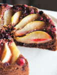 Gluten-Free Chocolate and Almond Cake with Poached Pears and Fresh Cranberries