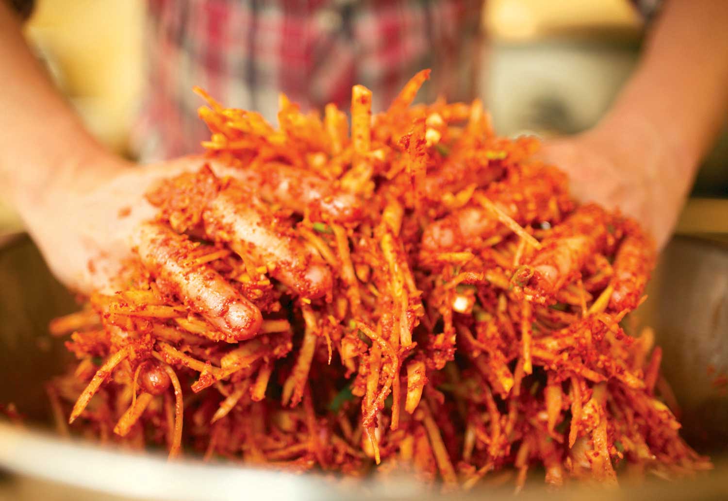 Making kimchi