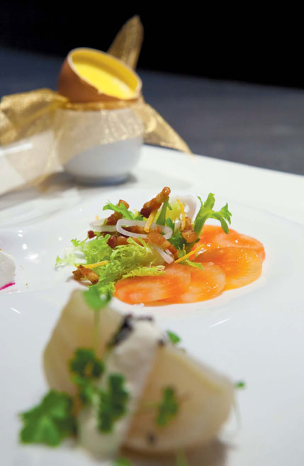 Carpaccio of Chioggia Beet, Petite Frisee Salad