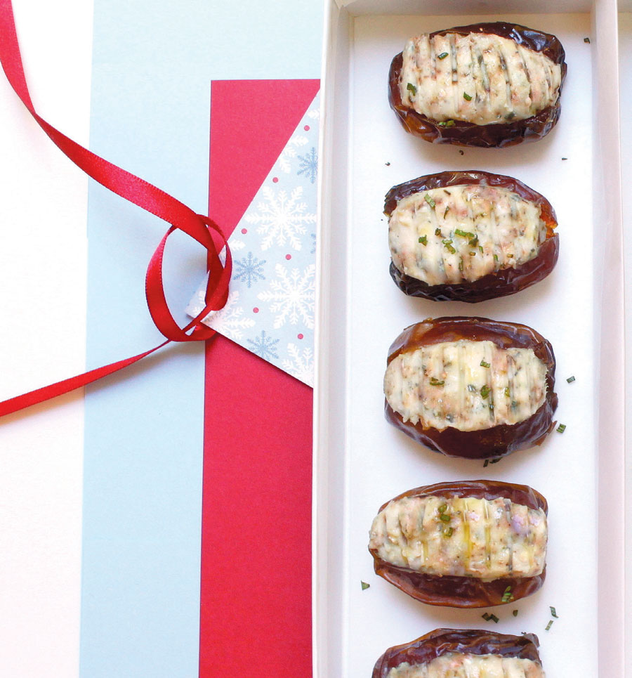 Medjool Dates Stuffed with Point Reyes Original Blue Cheese, Rosemary and Lavender
