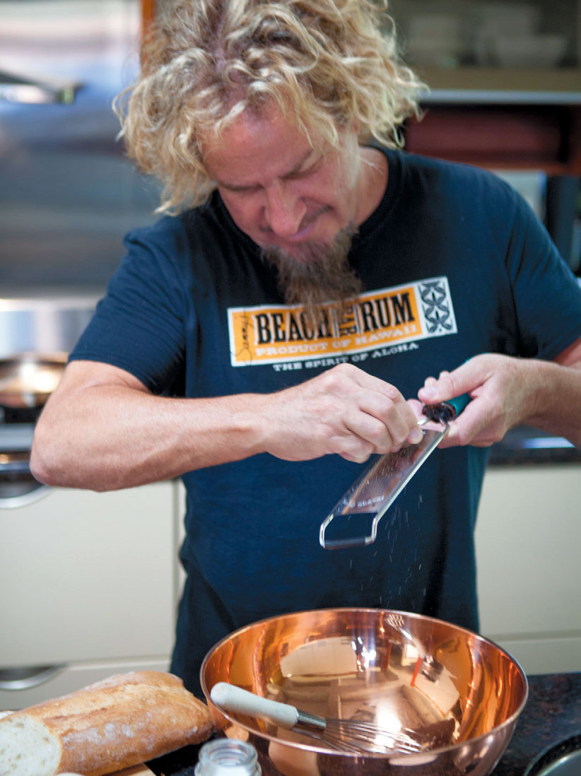 Sammy Hagar using the grater